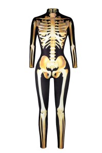 SKTF021 Metal skeleton digital printed tights 45 degree